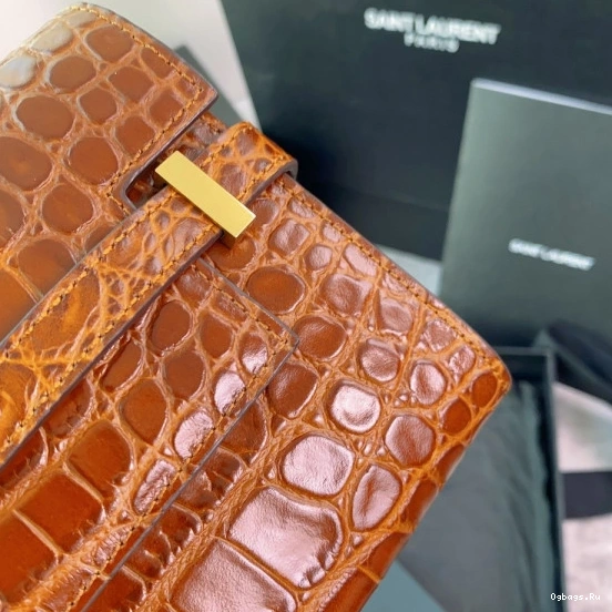 YSL LEATHER CLUTCH CROCODILE-EMBOSSED IN MANHATTAN 0712